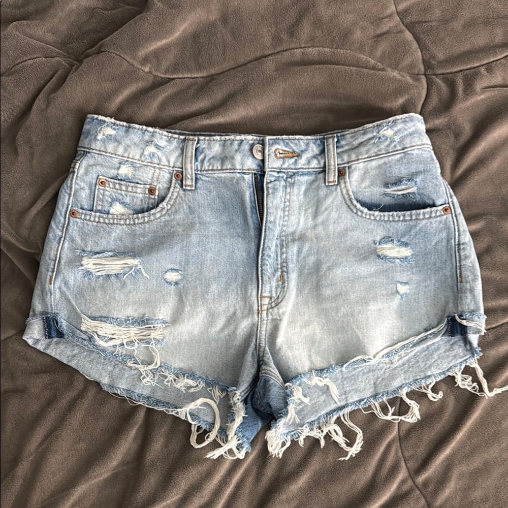 H&M Divided Blue Jean Shorts Distressed